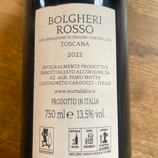 Pievi, Bolgheri Rosso, Fabio Motta, 2022, Italy