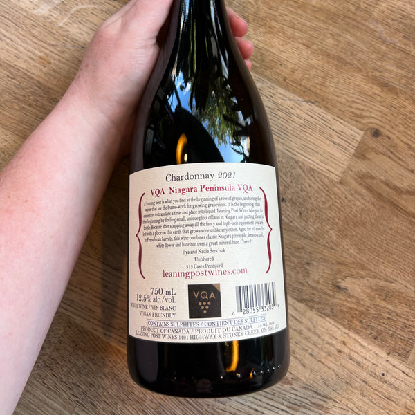 Leaning Post, Chardonnay, 2021, Niagara, Canada (s)