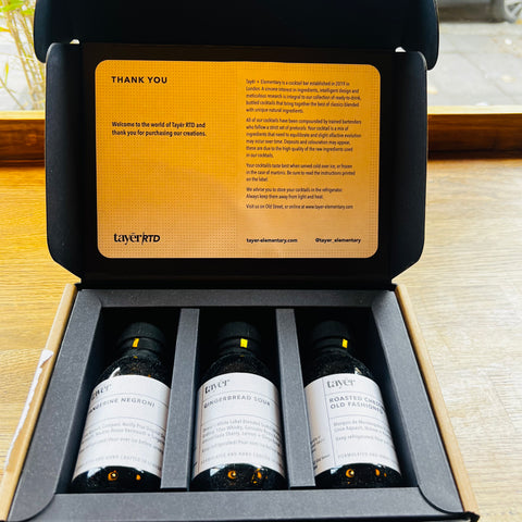 Tayer - Tangerine Negroni/Gingerbread Sour/Roasted Chestnut Old Fashioned